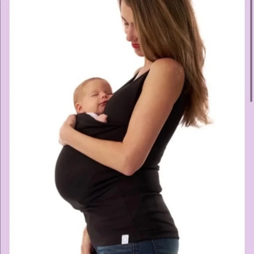 Lalabu Simple Baby Wearing & Nursing Tank Top in Black - Size Extra Large